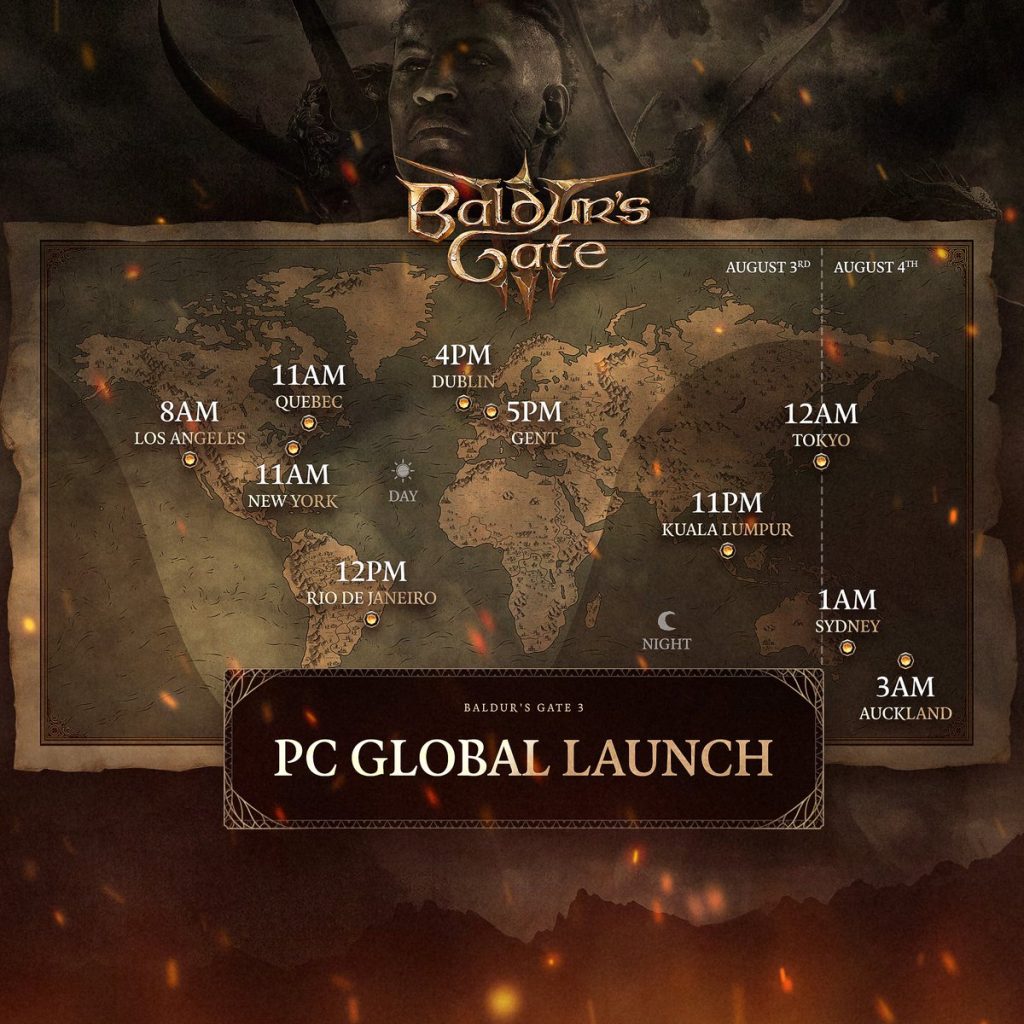 carte de sortie de baldur's gate 3