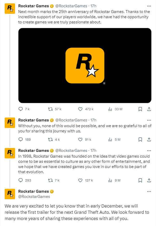 annonce officielle rockstar