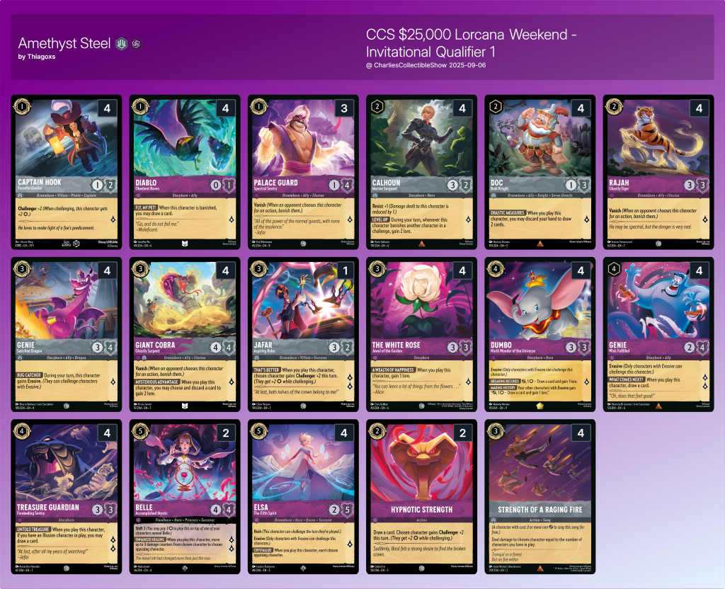 lorcana chap9 decklist amethyste acier