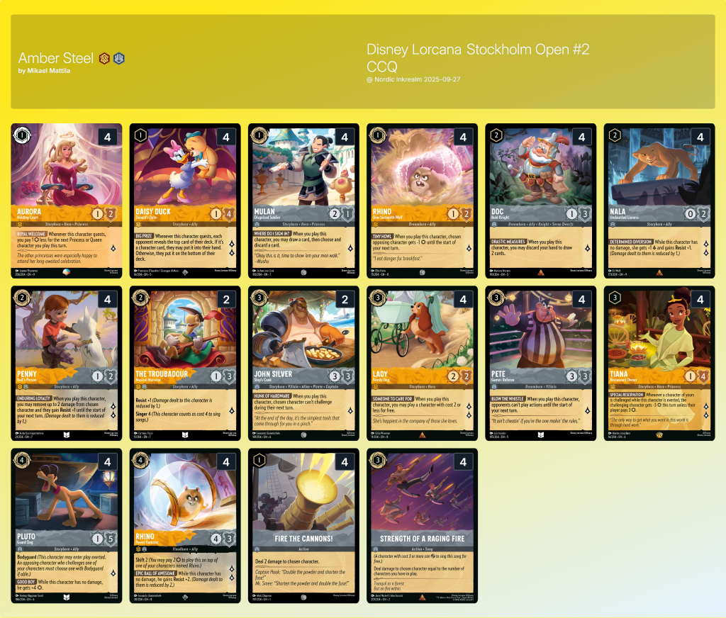 lorcana chap9 set champ ambre steel aggro