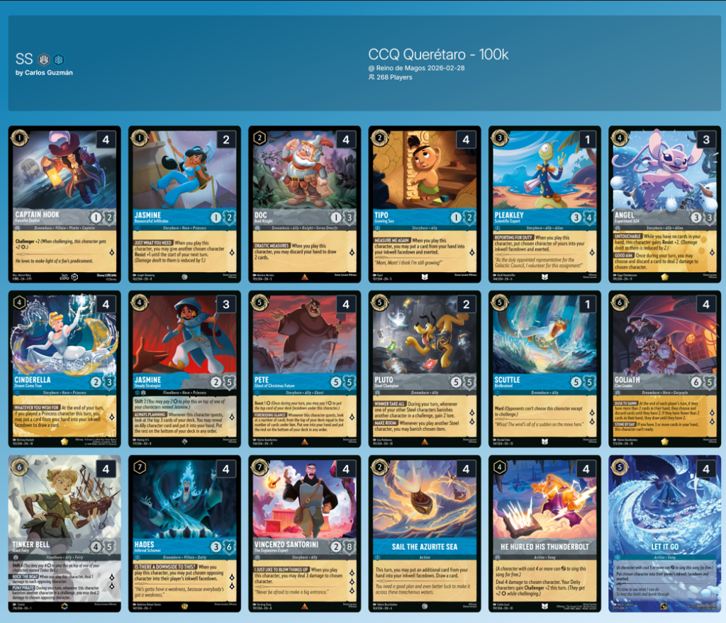 lorcana chap11 deck saphir acier